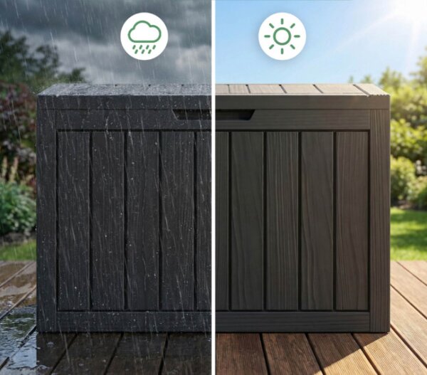 Záhradný úložny box čierny 170 L