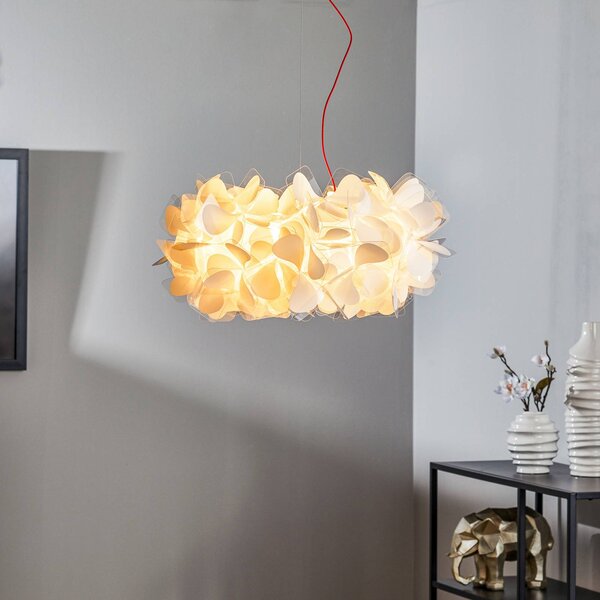 Slamp závesné svietidlo Clizia Mama Non Mama, Ø53cm, biela/červená, Biela / opálová, Obývacia izba / jedáleň, Plast, Dizajn, Závesné svietidlo