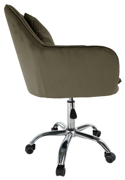 KONDELA Kancelárske kreslo, sivohnedá Taupe Velvet látka/chróm, KLIAN