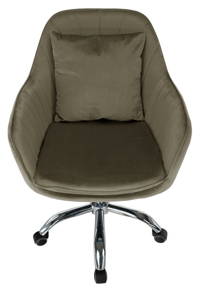 KONDELA Kancelárske kreslo, sivohnedá Taupe Velvet látka/chróm, KLIAN