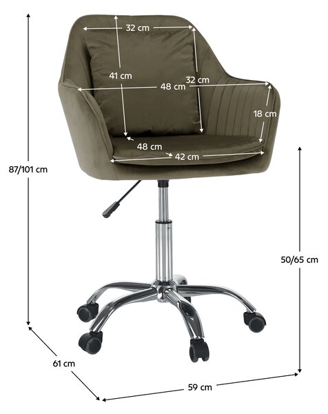 KONDELA Kancelárske kreslo, sivohnedá Taupe Velvet látka/chróm, KLIAN