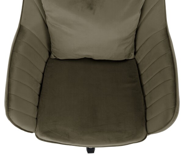 KONDELA Kancelárske kreslo, sivohnedá Taupe Velvet látka/chróm, KLIAN