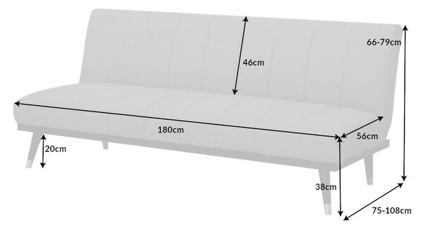 Dizajnová rozkladacia sedačka Halle 180 cm šampanský zamat