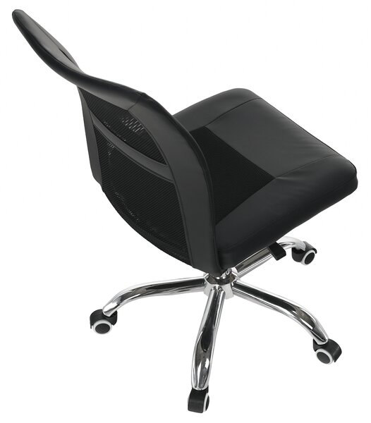 KONDELA Kancelárske kreslo, čierna/chróm, IDOR 2 NEW