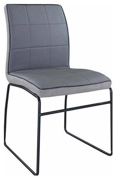 Jedálenská stolička, sivá ekokoža/kov, DEVORA