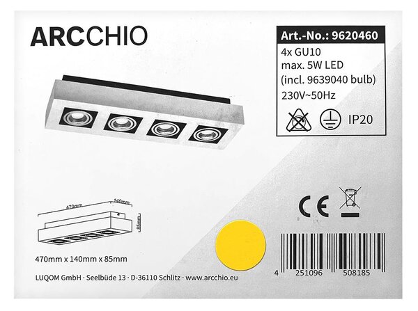 Arcchio Arcchio - LED Bodové svietidlo VINCE 4xGU10/10W/230V LW0168 + záruka 3 roky zadarmo