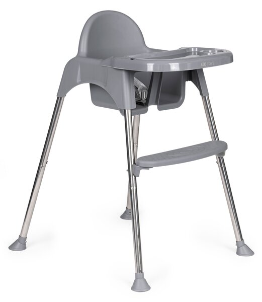EcoToys Detská stolička na kŕmenie 2v1 sivá
