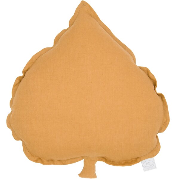 Cotton & Sweets Ľanový vankúš lipový list karamelová 38×43 cm