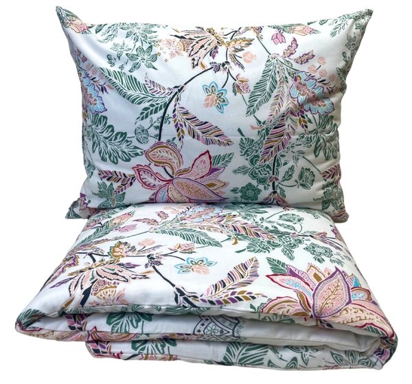 Obliečky flanelové Romantic Garden TiaHome - 1x Vankúš 90x70cm, 1x Paplón 140x200cm