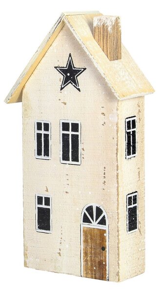 Dekorácia Snow House 25cm white beige