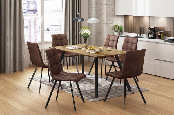 Jedálenská stolička BERGEN hnedé mikrovlákno