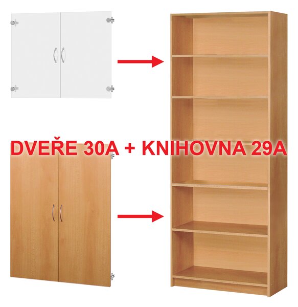 Sklenené a drevené dvierka 30A buk