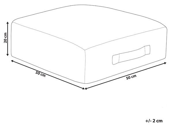 Vankúš na sedenie béžová a hnedá bavlna 50 x 50 x 20 cm abstraktný vzor štvorcový puf taburet