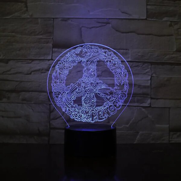 3Dmix 3DL-DRGB002 – 3D LED nočná lampa - Hippies (Dual RGB)