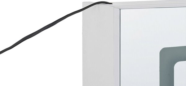 Zrkadlová skrinka do kúpeľne biela strieborná preglejka sklo 40 x 60 cm s LED osvetlením moderný štýl kúpeľňa