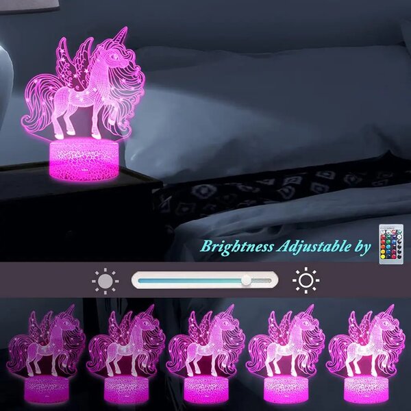3Dmix 3DL-BTC050 – 3D LED nočná lampa - Jednorožec (Bluetooth reproduktor - farba čierna)