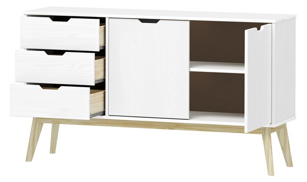 Komoda 2 dvere + 3 zásuvky BONITO biely lak