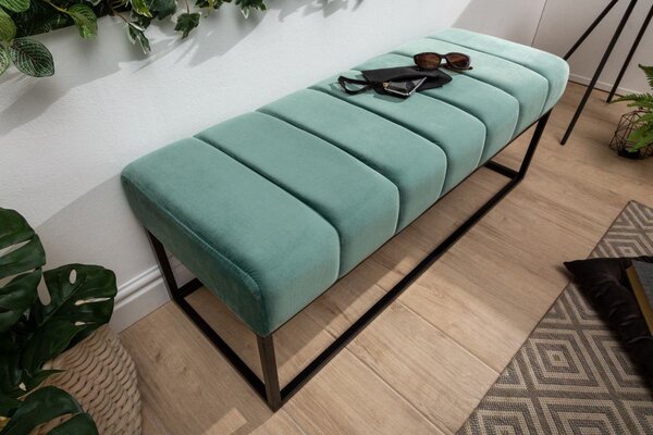 Dizajnová lavica Halle 110 cm zamat - mentolová zelená - Skladom na SK