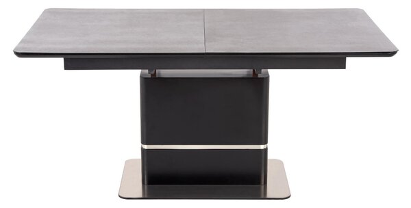 Rozkladací jedálenský stôl ARTIN, 160-200x75x90, tmavý popol/čierna