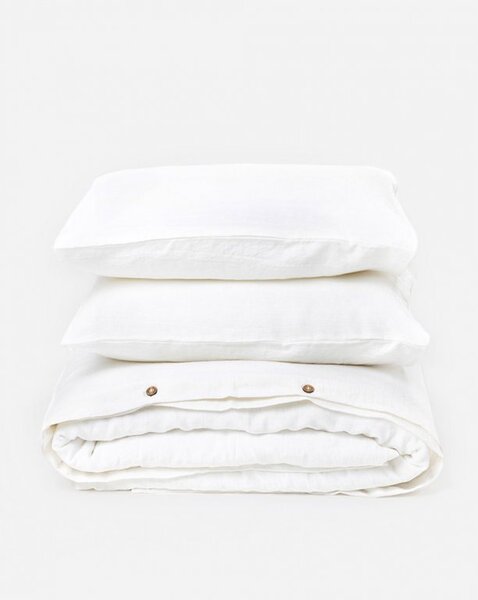 Magic Linen Ľanové obliečky sada (3ks) White Veľkosť: 200x200,50x70cm