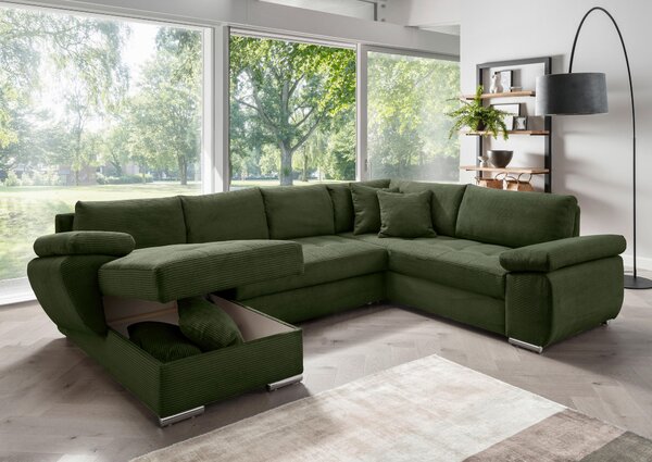 SEDACIA SÚPRAVA, textil, tmavozelená P & B - Sedačky, Online Only