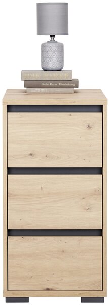 NOČNÝ STOLÍK, antracitová, farba duba, 40/79/48 cm Carryhome - Obývacie zostavy