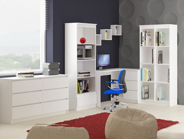 Ak furniture Súprava políc Kika 25x25 cm biela
