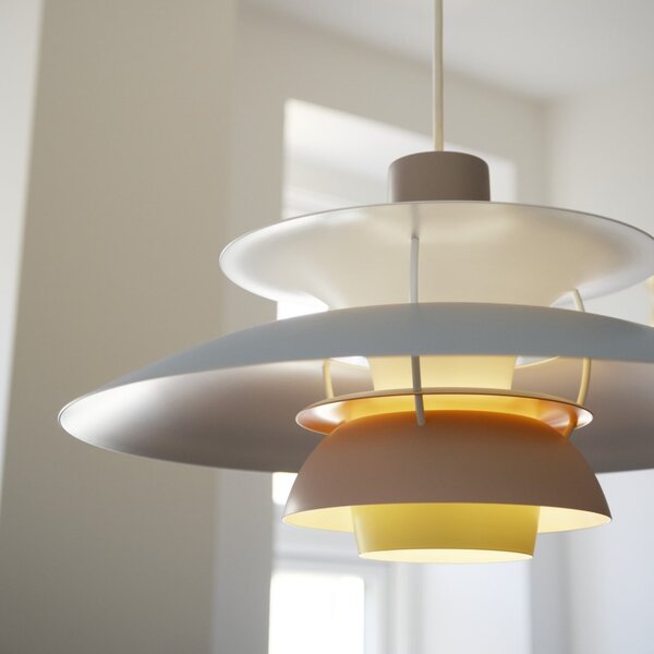 Závesná lampa PH 5 Pastels Oyster blue/Rose