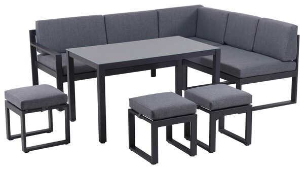 JEDÁLENSKÁ TERASOVÁ SÚPRAVA 6-dielne, kov, sklo, textil Ambia Garden - Online Only záhrada, Online Only