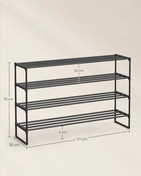 SONGMICS Botník Clarna 117 cm čierny