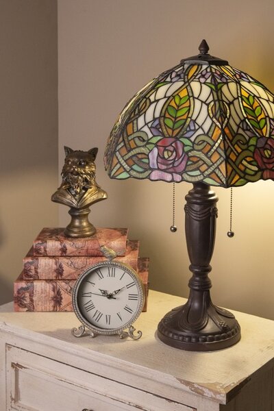 Stolná lampa Tiffany Rose - Ø 47*61cm - Clayre & Eef