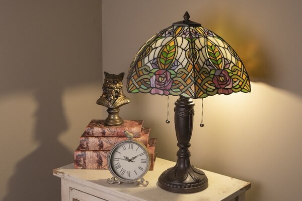 Stolná lampa Tiffany Rose - Ø 47*61cm - Clayre & Eef