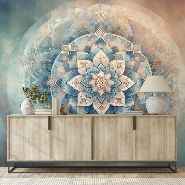 Tapeta mandala v pastelových tónoch