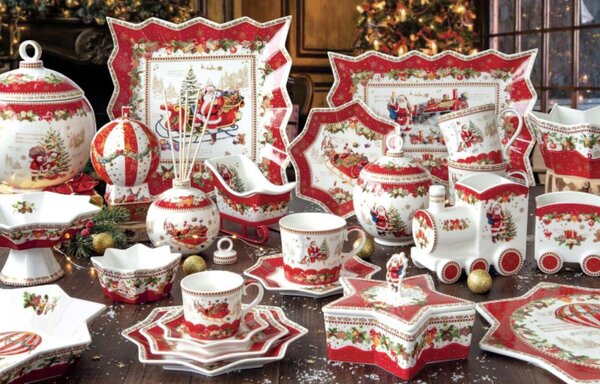 FEDORA Home Vianočný servírovací podnos v tvare stromčeka Xmas Memories
