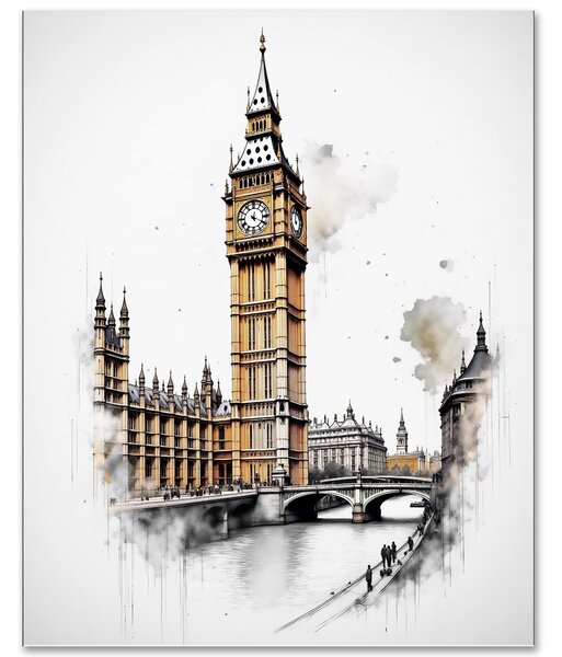 Big Ben Londýn – moderný obraz s ikonickou vežou 30x40cm