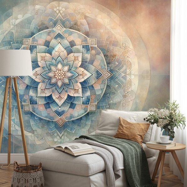 Tapeta mandala v pastelových tónoch