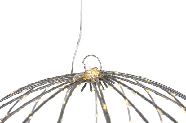 Vianočná závesná lampa guľa biela 60 cm vrátane LED s časovačom IP44 - Nobi