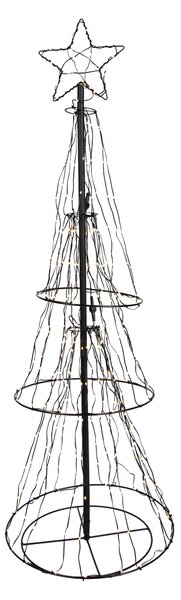 Vianočná stojaca lampa čierny strom 150 cm vrátane LED s časovačom IP44 - Ugoku
