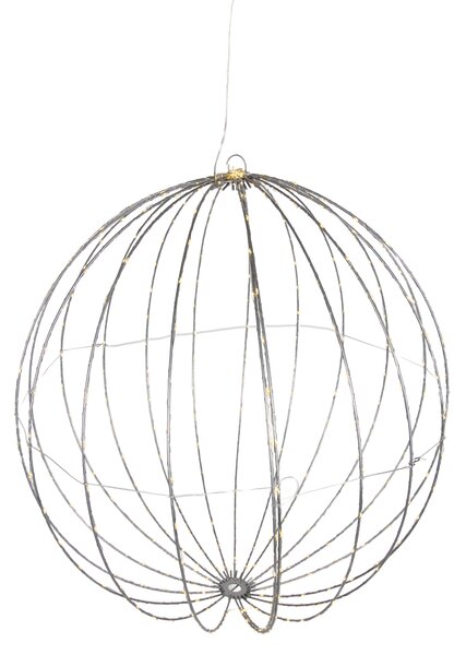 Vianočná závesná lampa guľa biela 60 cm vrátane LED s časovačom IP44 - Nobi