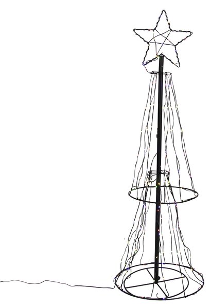 Vianočná stojaca lampa čierny strom 150 cm vrátane LED RGB s časovačom IP44 - Ugoku
