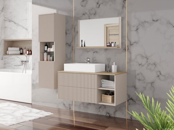 Mirjan24 Kúpeľňová zostava Kiegi Ryfel II, Farby: púštny piesok + púštny piesok / dub cremona, Sifón: bez sifónu, Umývadlo: nie 5903211437885