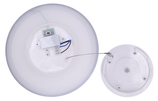 SOLIGHT LED osvetlenie Acate IP54, 24W, 2160lm, 3CCT, 30cm, strieborná
