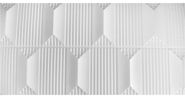 3D panel XPS, cena za kus, rozmer 100 cm x 50 cm, geometrický vzor biely, IMPOL TRADE