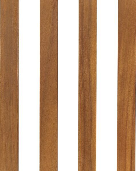 Hojdacie kreslo svetlé akáciové drevo 66 x 77 x 110 cm do interiéru a exteriéru záhrada terasa balkón rustikálny dizajn