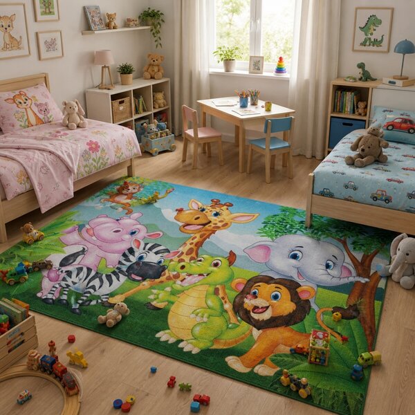 Obsession, Detský kusový koberec Torino kids 239 JUNGLE, 160x230, viacfarebná, detská izba