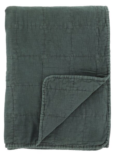 Zelený prehoz s opraným vzhľadom Aix Vintage Quilt verte - 130*180 cm - Chic Antique