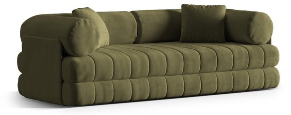Zelená zamatová rozkladacia pohovka 206 cm Kemi – Cosmopolitan Design