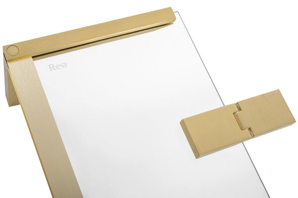 Rea Hugo, 1-krídlová sprchová kabína 80(dvere) x 80(stena) x 200,5 cm, zlatá matná, KPL-K8411