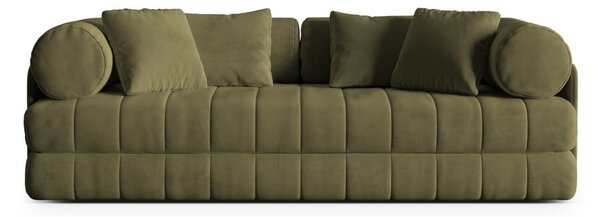 Zelená zamatová rozkladacia pohovka 206 cm Kemi – Cosmopolitan Design