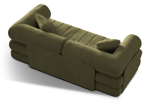 Zelená zamatová rozkladacia pohovka 206 cm Kemi – Cosmopolitan Design